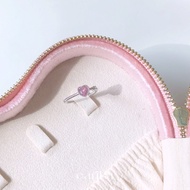 succbelive - rose quartz heart ring แหวนหัวใจชมพู ฟรีไซส์ปรับขนาดได้