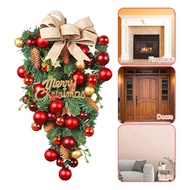 1 PCS Christmas Tardrop and Wreath As Shown 23x9x47cm for Front Door Winter Christmas Staircase Garl
