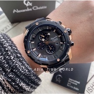 [Original] Alexandre Christie 6410MCBBRBA Chronograph Men Watch with Black Dial and Black Stainless Steel