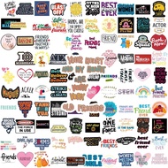 100PCS Vintage-Inspired Friendship Quotes Stickers, Perfect for Personalizing Your Belongings with H