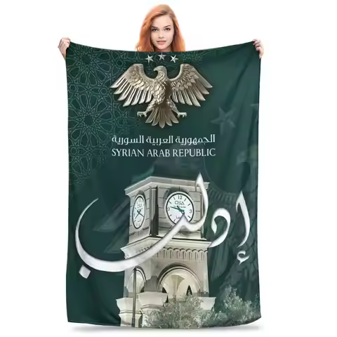 Eagle of Syria Vintage Blanket Wool Funny Warm Throw Blanket for Bedding Lounge Summer,