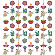 [Giao Hàng nhanh] 16 Mặt dây chuyền Diwali Deepavali Dây treo trang trí tiệc sắp xếp địa điểm dây tr