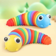 Colorful Slug Snail Toy Articulated Flexible 3D Slug Fidget Toy All Ages Relief Anti-Anxiety Sensory