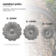 matahari brontok | ornamen pagar besi plat