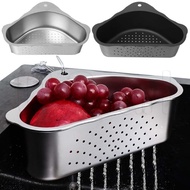 Stainless Steel Triangle Drain Basket - Kitchen Sink Filter Shelf - Fruit Vegetable Drainer - Multi-