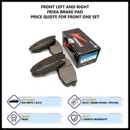 Kia Forte 1.6 & 2.0 Frixa Brake Pad (Front FPH20~FPK14N / Rear FPH25R~FPK20NR)