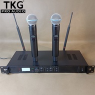 TKG ULXD4D True Diversity uhf karaoke performance stage sound dual channel handhold lavalier headset wireless microphone system
