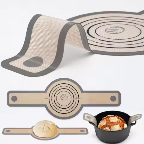 Silicone Bread Sling for Dutch Oven Portable Long Handles Non-Stick Reusable Mat Easy Clean Sourdoug