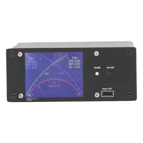 2.4in Full touch screen shortwave Power Meter Standing-Waves Meter 1mW‑1kW 0.4‑60MHZ SWR PWR Digital