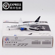 JC Wings 1: 400 United Airlines Boeing B777-200ER N218UA aircraft model flap version Die-Cast Vehicl