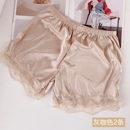 ผู้หญิง ฤดูร้อน น้ําแข็ง ผ้าไหม Safety กางเกง ก้นบาง กางเกงขาสั้น No Roll ลูกไม้ ชุดชั้นใน New Style