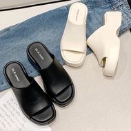 Women's Bread Sandals Wedge Sole with Square Toe, 5cm Height Sole