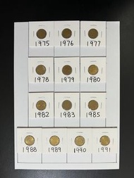 （貳毫英女皇一套）英女王伊利沙伯二世香港硬幣1975-91年二毫 Queen Elizabeth ll 1975-91 $0.2