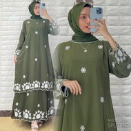 GAMIS MELAYU MALAYSIA BORDIR 2 TINGKAT SOLDER MOTIF BUNGA MEWAH