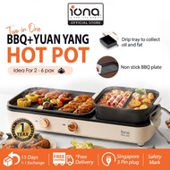 IONA 2 In 1 Yuan Yang Steamboat and BBQ Grill Plate | 2.5L Hotpot Hot Pot Detachable Pan - GL3613
