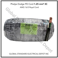 Phelps Dodge PD Cord (Royal Cord) 1.25mm2 (#16) 3C [75 Meters]