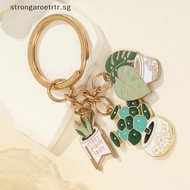 Strongaroetrtr 1PC Potted Green Plant Keychain Succulent Creative Potted Keychain Succulent Potted Zinc Alloy Succulent Shape Cute Green Plant SG