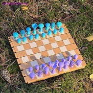 greatshore  Forest Chess Set Wooden Chess Board Mushroom Chess Pieces Nature-Themed Chess Creative A