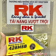 SPRAY - CHAIN RK 428SB - 428HSB - BGP NO RUBBER SEALS BLACK YELLOW - BLACK / GOLD - RK Takasago Japa