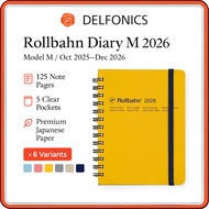 Delfonics Rollbahn Diary M 2026 Japanese Monthly Planner Notebook - Oct 2025-Dec 2026, Spiral-Bound,