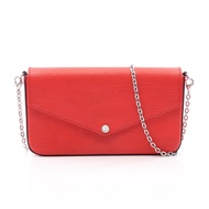 【二手】路易威登LOUIS VUITTON單肩包 Pochette Felicie M41559 罌粟紅皮革 Pochette Felicie 女士二手 A