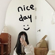 Nordic Ins Wind Nice Day English Letters Stick Selfie Mirror Sticker Clothing Store Mirror Decoration Wall Sticker