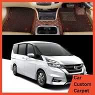 Nissan serena hybrid luxury c25 c26 c27 MPV custom carpet 3 rows single layer alphard vellfire