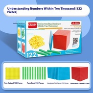 1 Set Kids Math Plaything Ten Hundred Thousand Blocks Complete Kit Math Blocks Plastic Base Toys