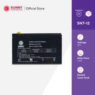 SUNNY เเบตเตอรี่เเห้ง SLA 12V 7Ah รุ่น SN7-12 Battery Sealed Lead Acid เหมาะสำหรับไฟสำรองฉุกเฉิน/UPS/ระบบเตือนภัย