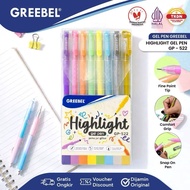 Greebel Gel Pen 8 Colors GP-522 Highlighter 0.6 (8PCS/ Set)
