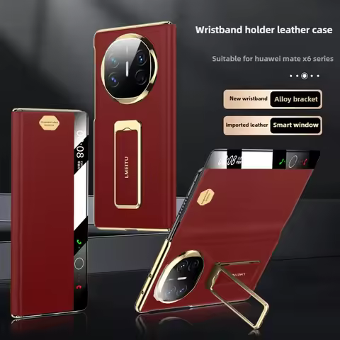Luxurious Technology Leather for Huawei Mate X6 Case New magnetic wristband bracket anti-fall for Ma