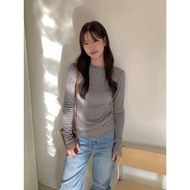 GRASS Style-Gauze Stitching Cotton Long-Sleeved Top [A2169]