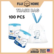 🏠READY STOCK🏠100pcs (45cmx45cm) Trash Bag Drawstring Plastic Garbage Bag Nappy Rubbish Bags Beg Plas