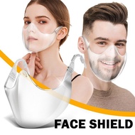 Fashion Transparent Reusable Clear Face Masks,Breathable Earloops Cycling Masks for Adult, Durable Plastic Face Shield Foldable Storage Easy to Clean
