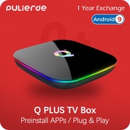 【Pre-install Apps】Q PLUS 4GB 64GB Android Box Tv 6K/4K Android 9  H6 2.4G Wifi H2.65 6K 4K HDR PULIERDE Media Player Malaysia IPTV Q+ Set Top Box for TV