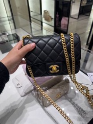 25p全新Chanel mini square 山茶花調節扣 mini flap bag