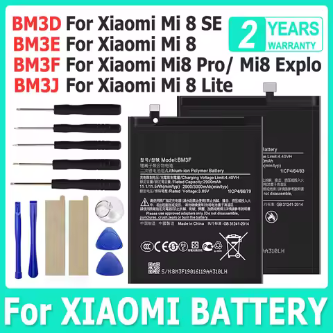 BM3D BM3E BM3F BM3J Battery For Xiaomi Redmi Mi8 Mi 8SE M8 Mi8 Pro Mi 8 Explorer Mi8 Lite + Tools