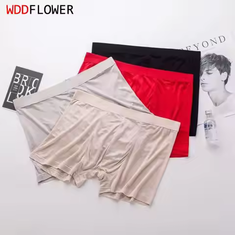 4 PACK 100% Natural Mulberry Silk Thin Type Men's Underwear Boxer Size L XL 2XL 3XL SG109