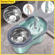 Spin Mop Green Mop Lantai Spin Stainless Steel Bucket Set Extra Head Floor Magic Mop Microfiber 360 Spin Mop 拖把