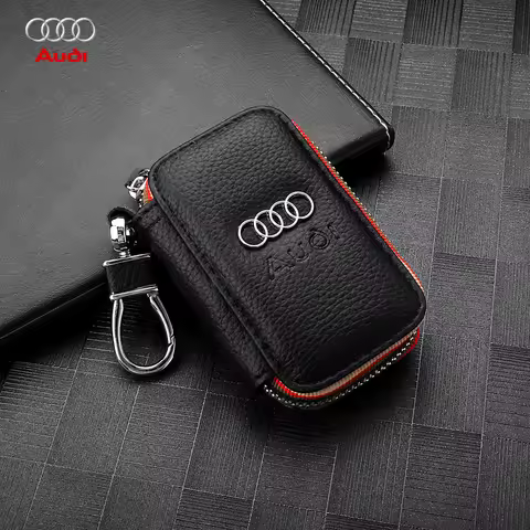 2025 Hot Car Stying 3D Metal Leather Key Rings Holders Keyring Keychain For AUDI Sline A5 A6 C6 C5 A