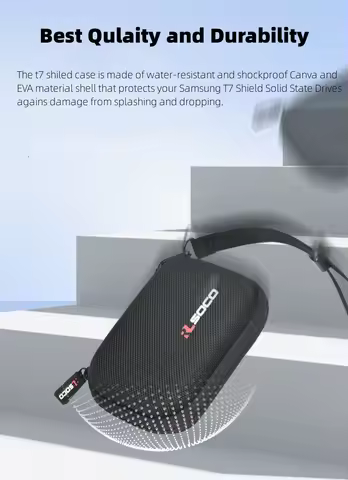 Carrying Case for Samsung T7 Shield External SSD, Hard EVA Shockproof Storage Travel Organizer for T