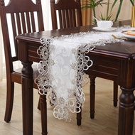 Satin Jacquard Table Runner European Style Light Luxury Table Runner Waterproof Tea Runner TV Cabine