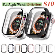 Case Compatible for Apple Watch Series 10 42mm 46mm Tempered Glass+PC Case Cover
