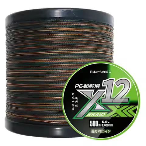 X12 Carp Fishing Line 300M 500M 1000M 12 Strands Braided Japan Multifilament PE Wire Super Strong Du