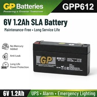 ORIGINAL GP 6V 1.2Ah Rechargeable Sealed Lead Acid Battery - GPP612 GP Back Up Battery 6V1.2AH Recha