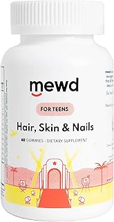 Mewd Hair, Skin & Nails Gummies For Teens - Gummy Multivitamin with Skin Care, Hair Growth, Nail Str