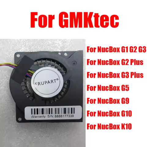 MINI PC CPU Fan For GMKtec For NucBox G1 G2 G3 G5 G9 G10 K10 / G2 Plus / G3 Plus DC5V 4PIN Replaceme