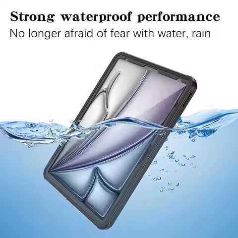 Universal Waterproof Case for iPad Air 13 2024 iPad Pro 12.9 2018 Bumper Swimming Coverage Transpare