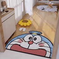 Doraemon Silk Circle Floor Mat Household Foyer Carpet Mat Cartoon Entrance Anti-slip Floor Mat Entra