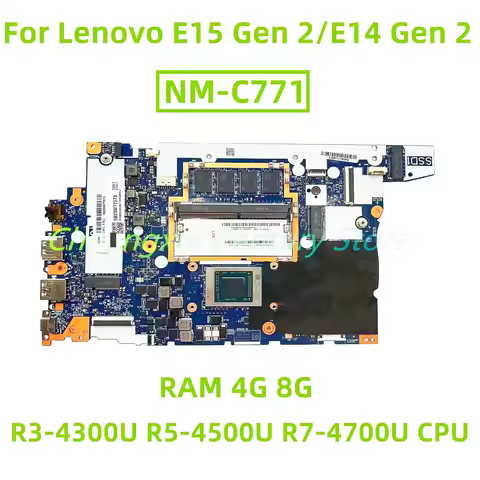 For Lenovo ThinkPad E15 Gen 2/E14 Gen 2 Laptop Motherboard NM-C771 With R3-4300U R5-4500U R7-4700U C
